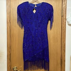 Women’s Silk Beaded Formal Dress. Size M